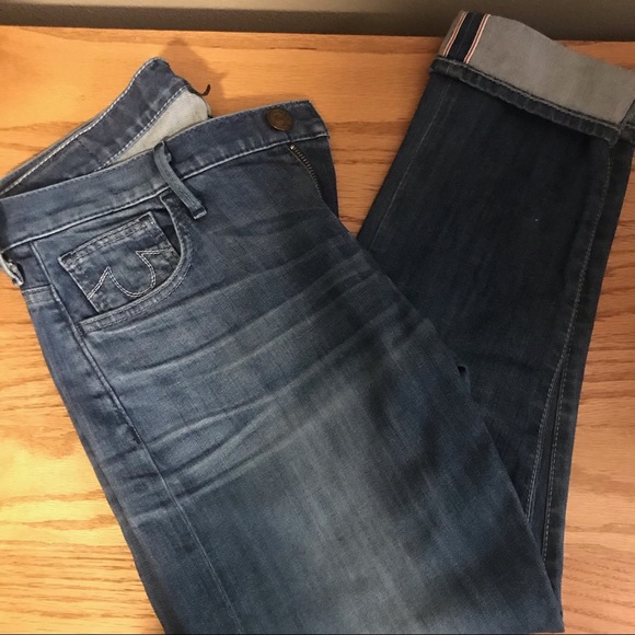 True Religion Audrey Crop Jean In Vintage Selvage - Picture 8 of 13